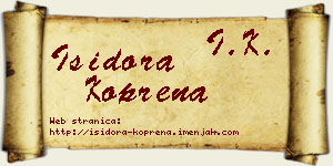 Isidora Koprena vizit kartica